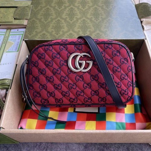 Gucci GG Marmont Multicolor pequeño bolso de hombro 447632 rojo