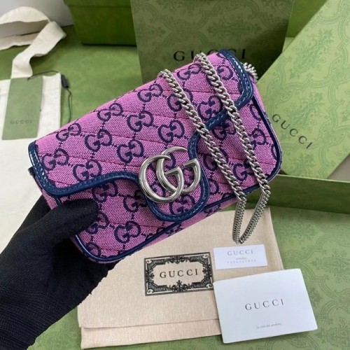 Gucci GG Marmont Multicolor super mini bolso 476433 rosa