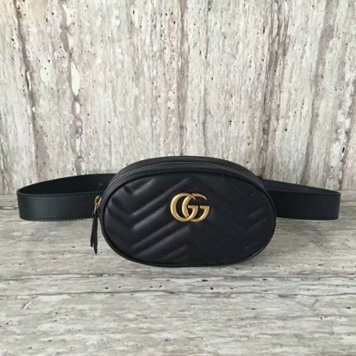 Gucci GG Marmont Bolso de cuero acolchado 476434 Negro
