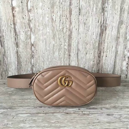 Gucci GG Marmont Bolso de cuero acolchado 476434 Camello