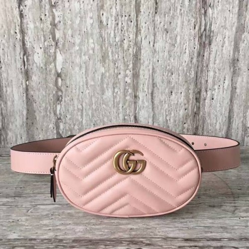 Gucci GG Marmont Bolso de cuero acolchado 476434 Rosa