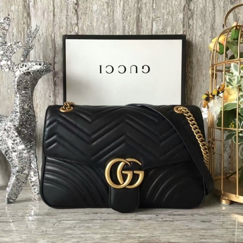 Gucci GG Marmont Terciopelo Bolso De Hombro 443496A Negro