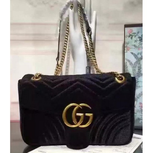 Gucci GG Marmont Terciopelo Bolso De Hombro 443497 Negro