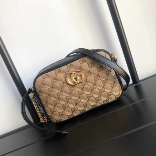 Minibolso de lona Gucci GG Marmont 448065 Negro