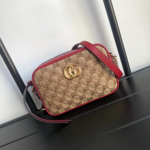 Gucci GG Marmont lienzo mini Bolsa 448065 rojo