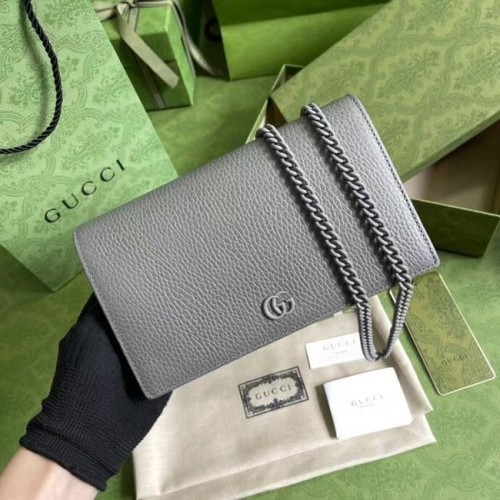 Cartera con cadena Gucci GG Marmont 497985 GRIS