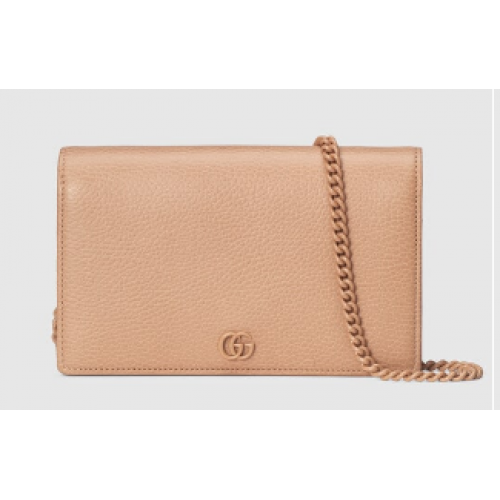 Gucci GG Marmont cartera con cadena 497985 Rosa beige