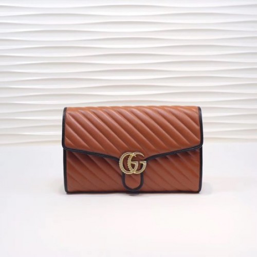 Gucci GG Marmont embrague 498079 marrón
