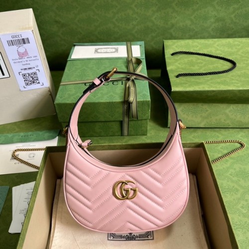 Gucci GG Marmont minibolso en forma de media luna 699514 rosa