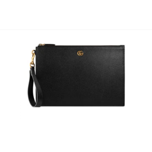 Gucci GG Marmont bolsa de cuero 475317 negro