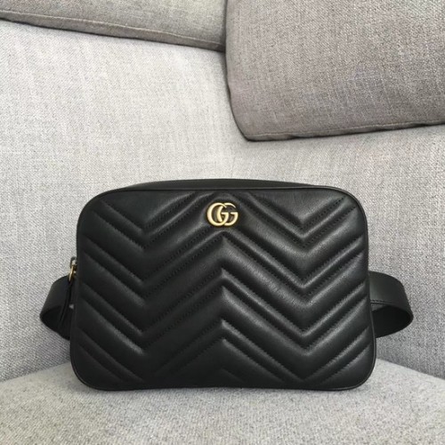 Gucci GG Marmont matelasse riñonera 523380 Negro