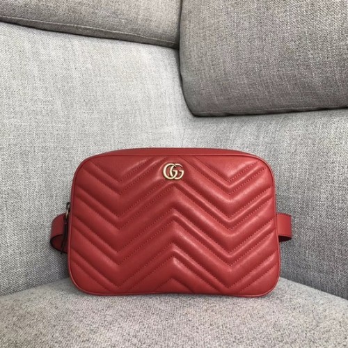 Gucci GG Marmont matelasse riñonera 523380 rojo