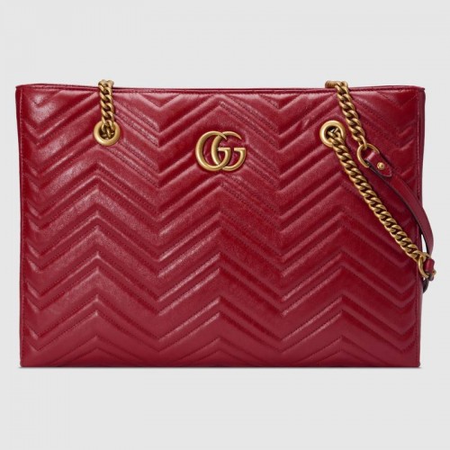 Gucci GG Marmont matelasse bolso mediano 524578 rojo