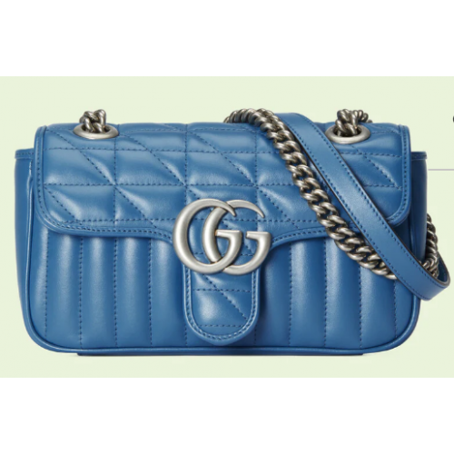 Gucci GG Marmont matelasse mini bolso 446744 azul