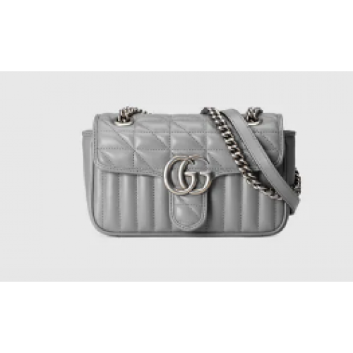 Gucci GG Marmont matelasse mini bolso 446744 gris