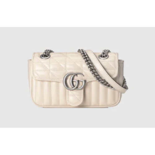 Gucci GG Marmont matelasse mini bolso 446744 blanco