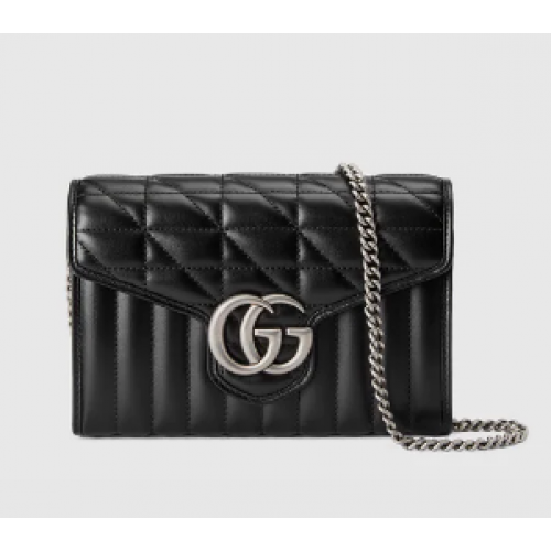 Gucci GG Marmont matelasse mini bolso 474575 negro