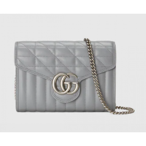 Gucci GG Marmont matelasse mini bolso 474575 gris