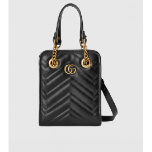 Gucci GG Marmont matelasse mini bolso 696123 negro