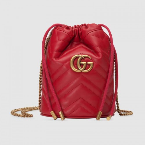 Gucci GG Marmont mini bolso bombonera 575163 Hibiscus rojo
