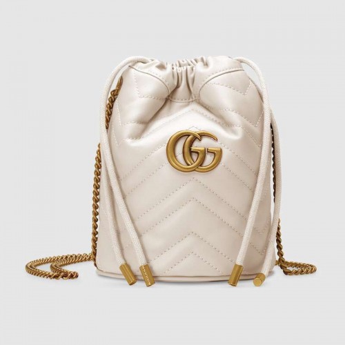 Gucci GG Marmont mini bolso bombonera 575163 Blanco