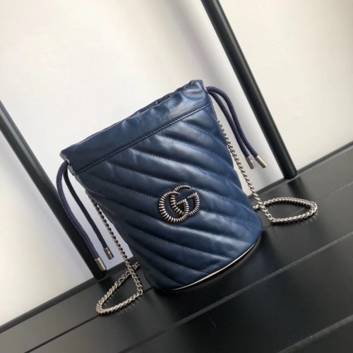 Gucci GG Marmont mini bolso bombonera A575163 Azul marino