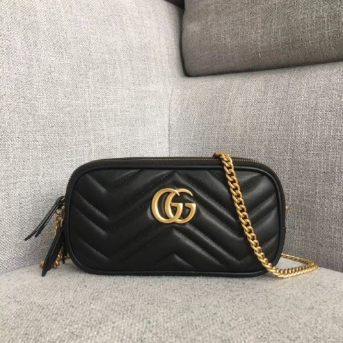 Gucci GG Marmont mini bolso de cadena 546581 negro