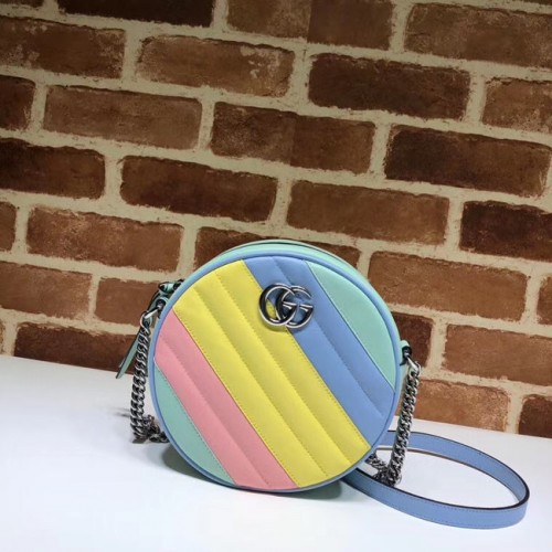 Gucci GG Marmont mini bandolera redonda 550154 Pastel multicolor
