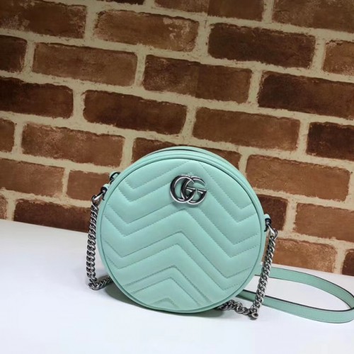 Gucci GG Marmont mini bandolera redonda 550154 Verde pastel