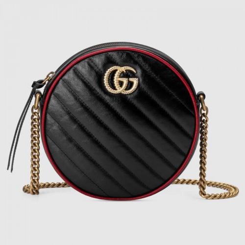 Gucci GG Marmont mini bandolera redonda 550154 negro