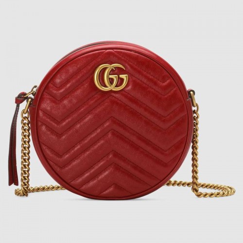 Gucci GG Marmont mini bolso de hombro redondo 550154 rojo