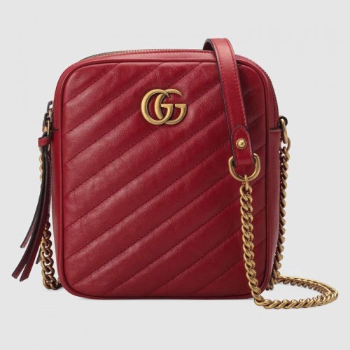 Gucci GG Marmont mini bolso de hombro 550155 Rojo