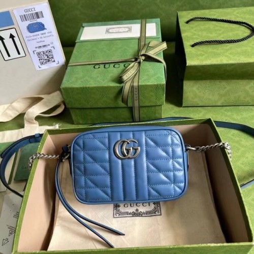 Gucci GG Marmont mini bolso de hombro 634936 azul