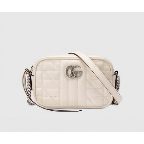 Gucci GG Marmont mini bolso de hombro 634936 blanco