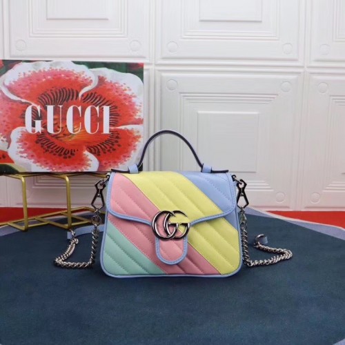 Gucci GG Marmont mini bolso con asa superior 547260 Multicolor