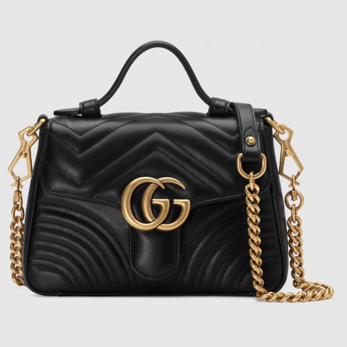 Gucci GG Marmont mini bolso con asa superior 547260 negro
