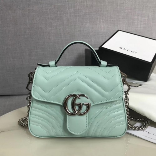 Gucci GG Marmont mini bolso con asa superior 547260 verde claro