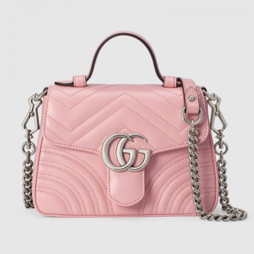 Gucci GG Marmont mini bolso con asa superior 547260 rosa
