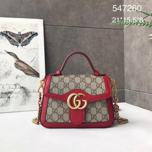 Gucci GG Marmont mini bolso con asa superior 547260 rojo