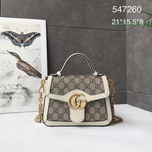Gucci GG Marmont mini bolso con asa superior 547260 blanco
