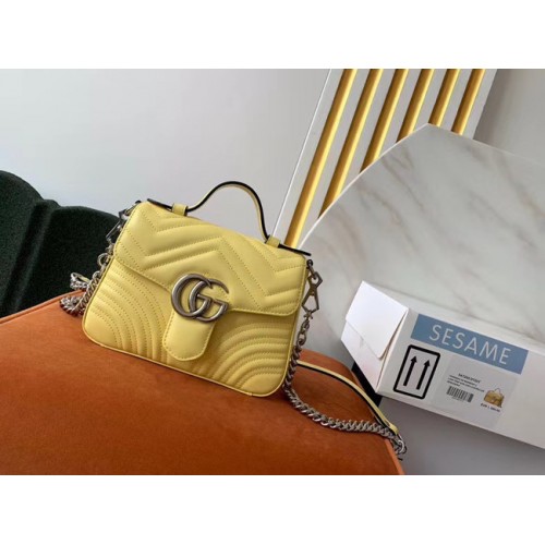 Gucci GG Marmont mini bolso con asa superior 547260 amarillo