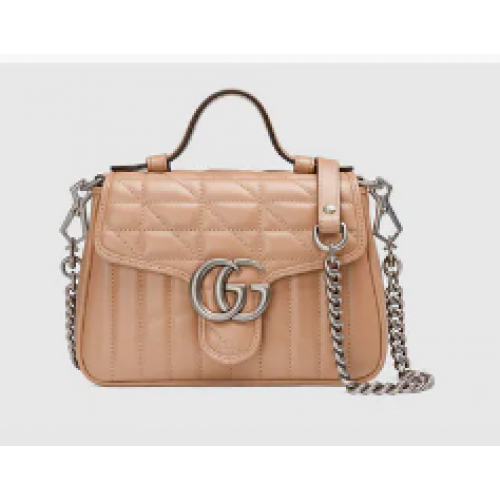 Gucci GG Marmont mini bolso con asa superior 583571 Rosa beige