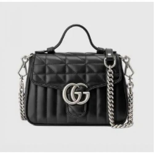 Gucci GG Marmont mini bolso con asa superior 583571 negro