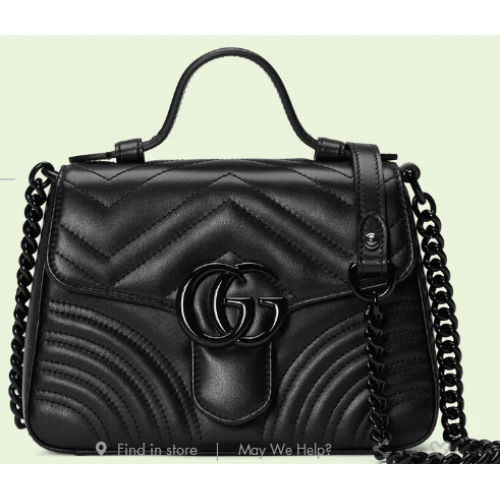 Gucci GG Marmont mini bolso con asa superior 702563 negro