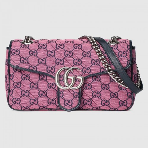 Gucci GG Marmont bolso de hombro pequeño multicolor 443497 Rosa