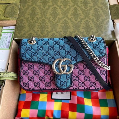 Gucci GG Marmont bolso de hombro pequeño multicolor 443497 Rosa, azul, verde y rojo