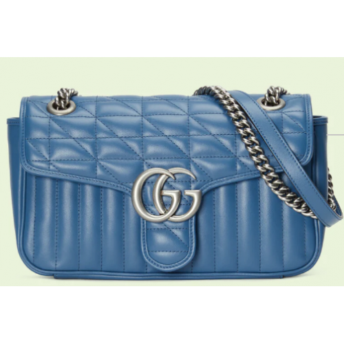 Gucci GG Marmont bolso de hombro pequeño 443497 Azul