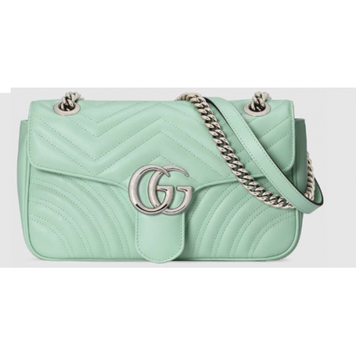 Gucci GG Marmont bolso de hombro pequeño 443497 Verde claro