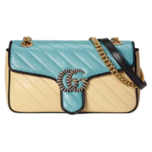 Gucci GG Marmont bolso de hombro pequeño 443497 Azul pastel