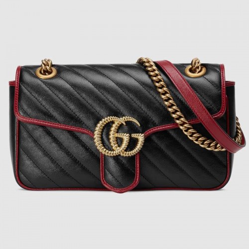 Gucci GG Marmont bolso de hombro pequeño 443497 negro